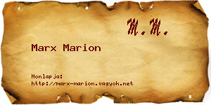Marx Marion névjegykártya